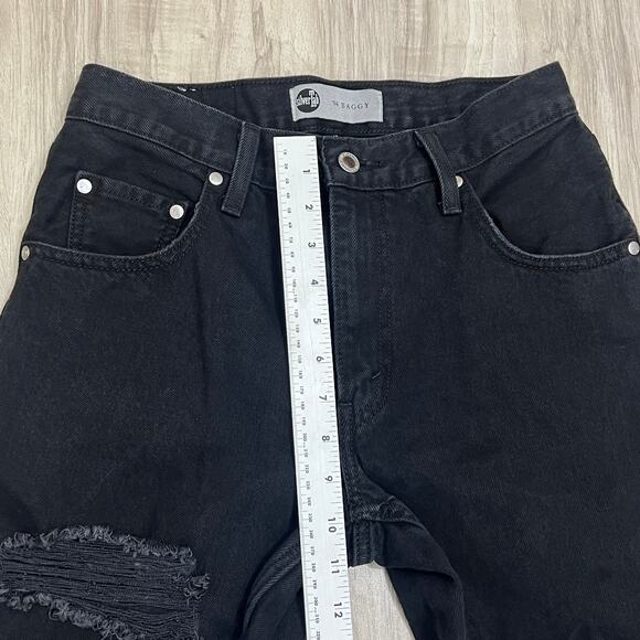 Levi's Womens Silvertab '94 Baggy Jeans Size 26 Black Distressed Straight Leg - Picture 5 of 14